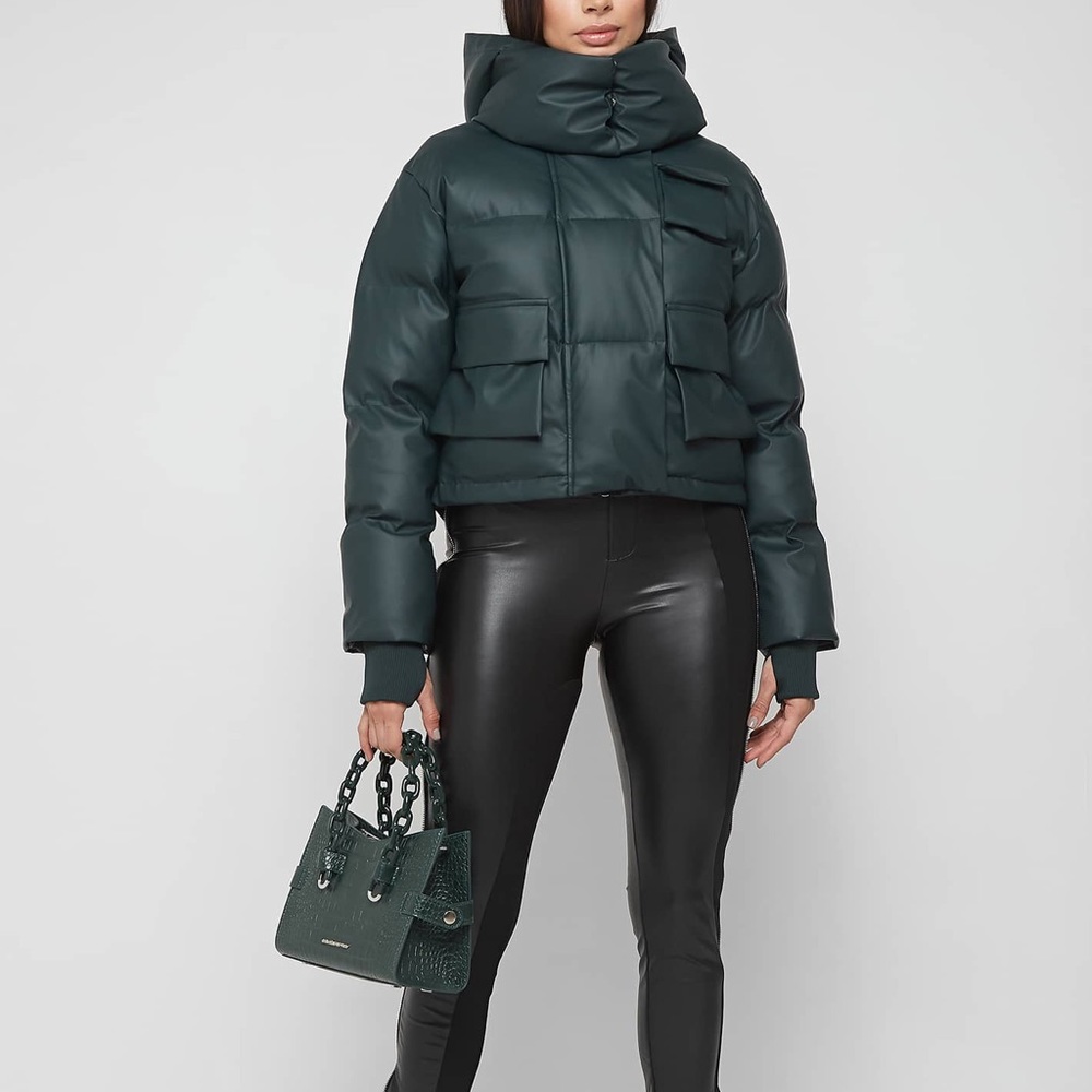 Maniere de voir hunter green puffy jacket. SZ 4.